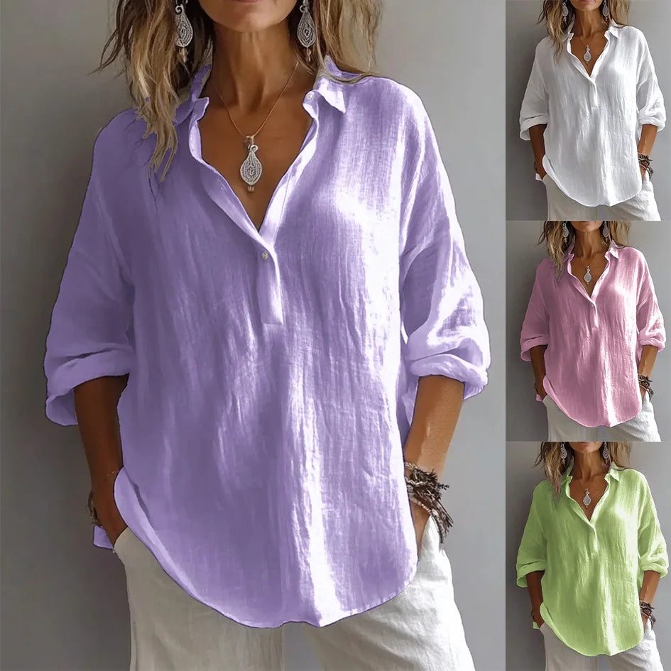 Maxima - Lange Luftige Lockere Bluse
