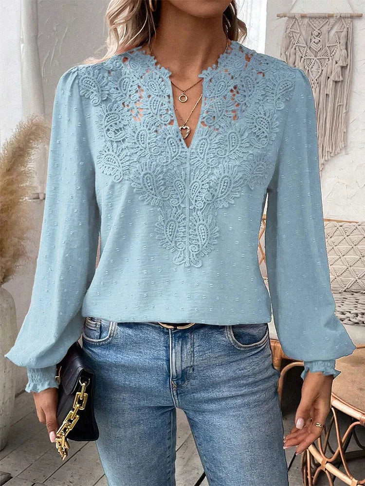 Clémence™ | Elegante Bluse mit V-Ausschnitt