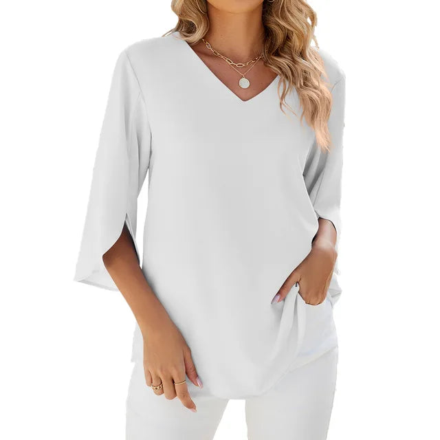 Helene - Bluse mit V-Ausschnitt