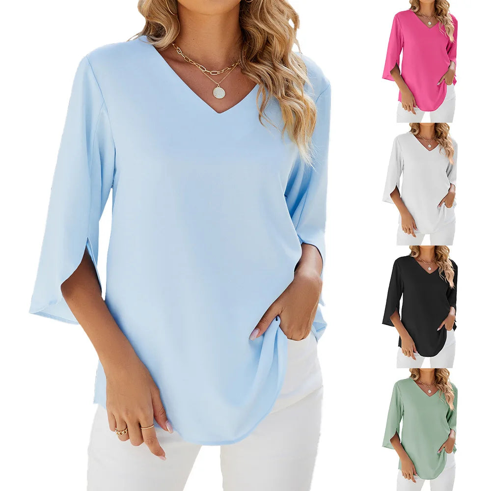 Helene - Bluse mit V-Ausschnitt