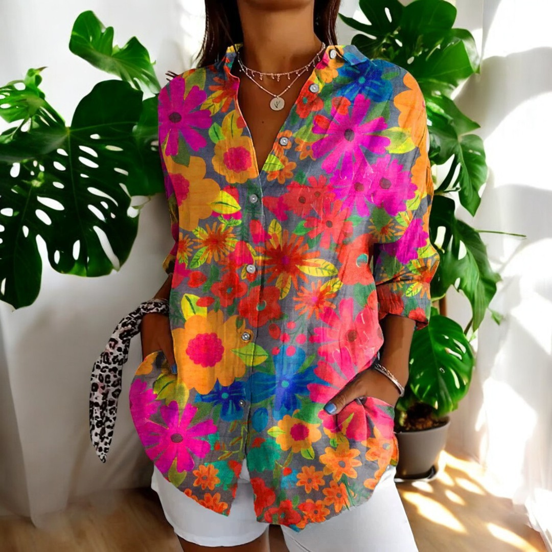 Carla™ | Vintage-Bluse mit Blumenmuster