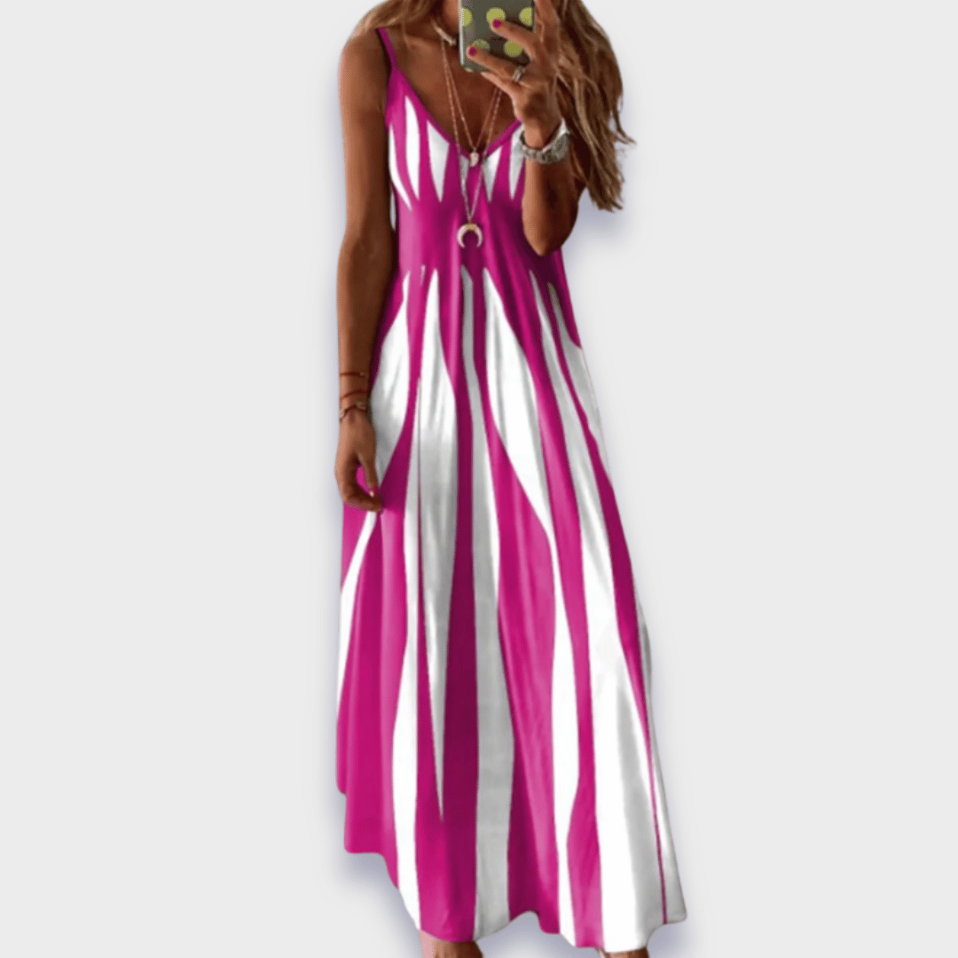 Claudia | Langes Freizeitkleid aus handgemachtem Premiumstoff