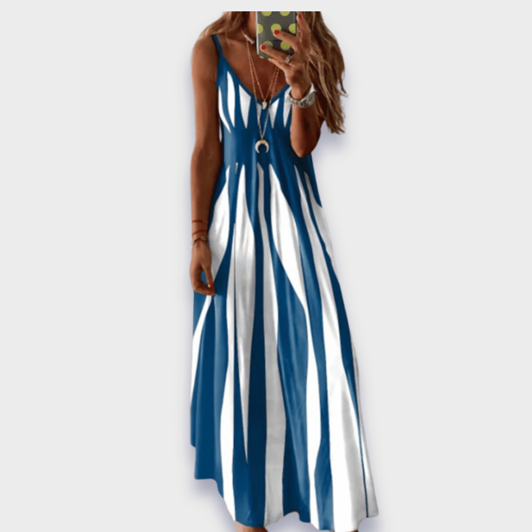 Claudia | Langes Freizeitkleid aus handgemachtem Premiumstoff