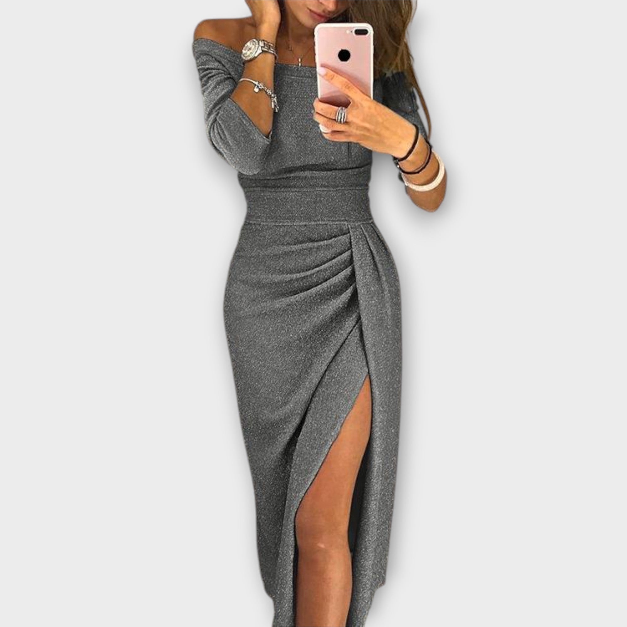 Lena | Elegantes Off-Shoulder Kleid
