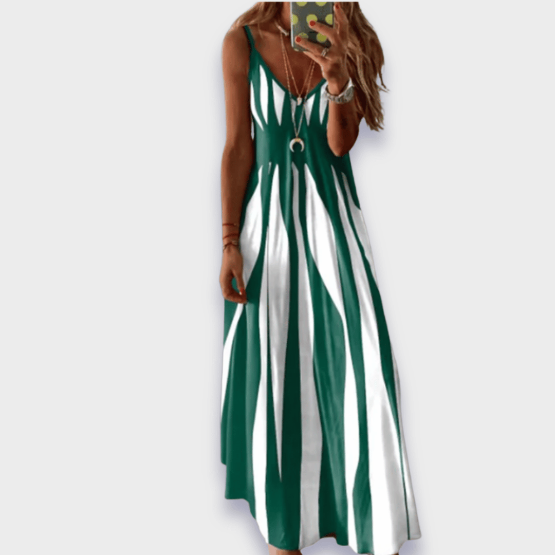 Claudia | Langes Freizeitkleid aus handgemachtem Premiumstoff