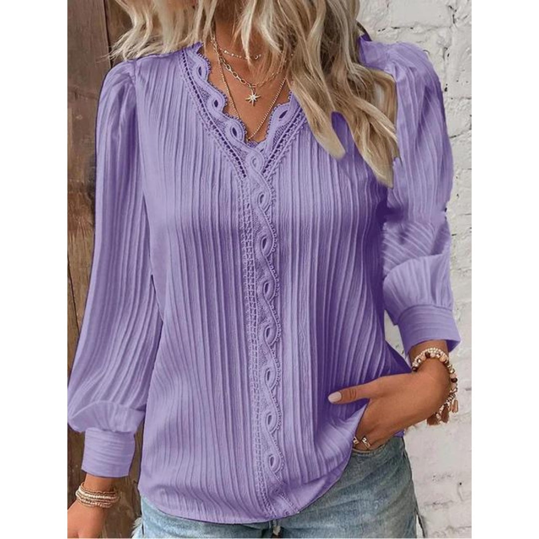 Luna - Elegante Bluse mit Paspeln