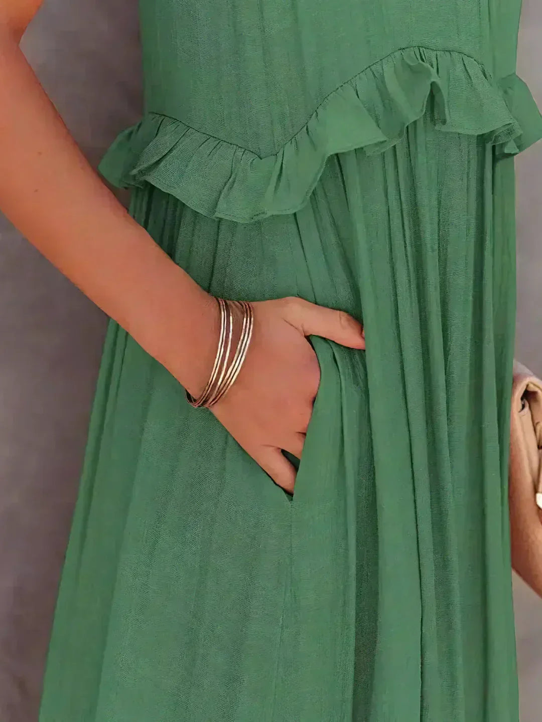 SARAH™ | HALTER RUFFLE MAXI KLEID