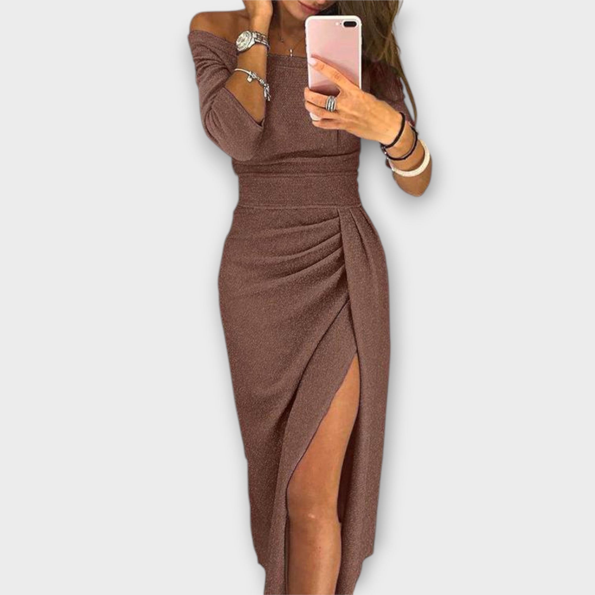 Lena | Elegantes Off-Shoulder Kleid