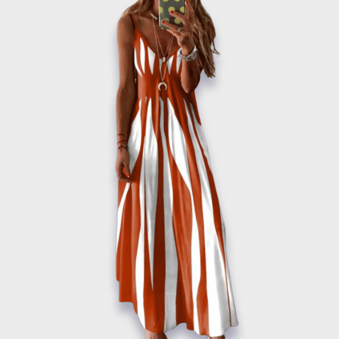 Claudia | Langes Freizeitkleid aus handgemachtem Premiumstoff