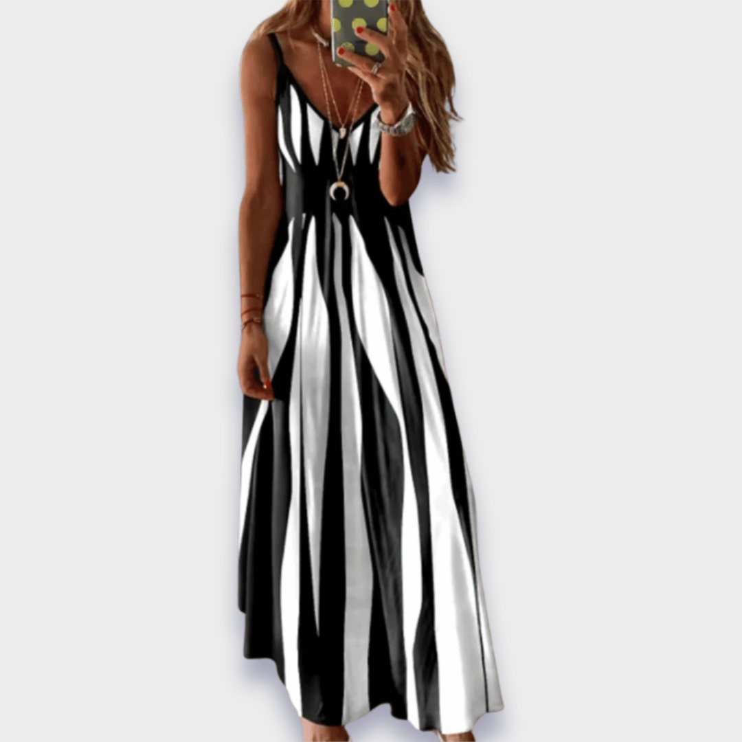Claudia | Langes Freizeitkleid aus handgemachtem Premiumstoff