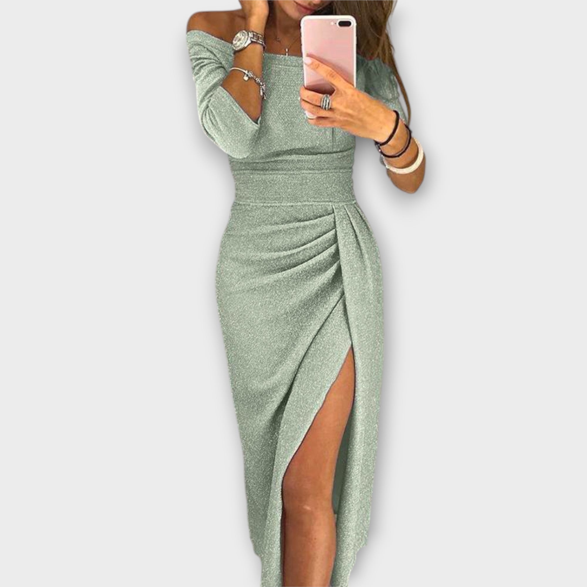 Lena | Elegantes Off-Shoulder Kleid