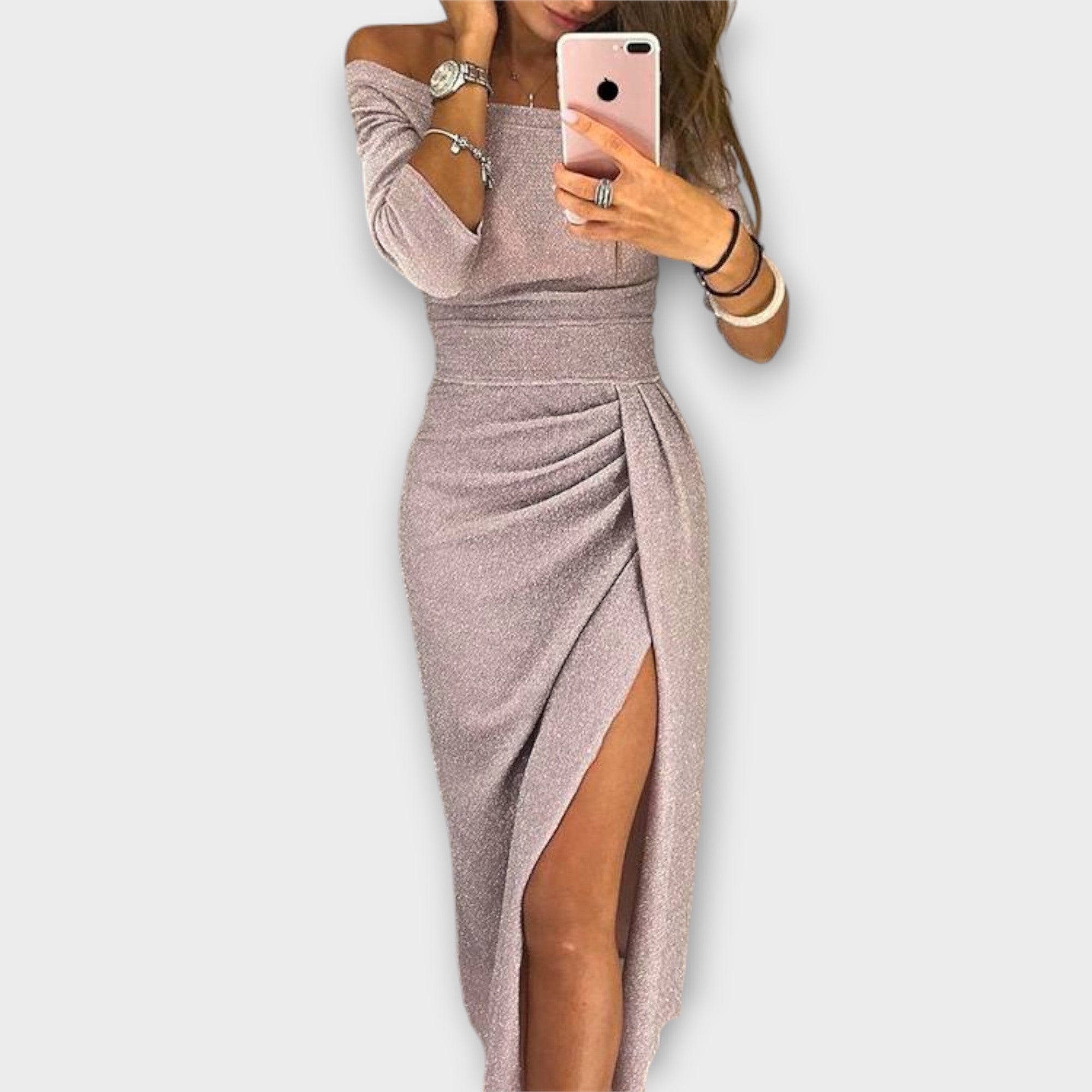 Lena | Elegantes Off-Shoulder Kleid