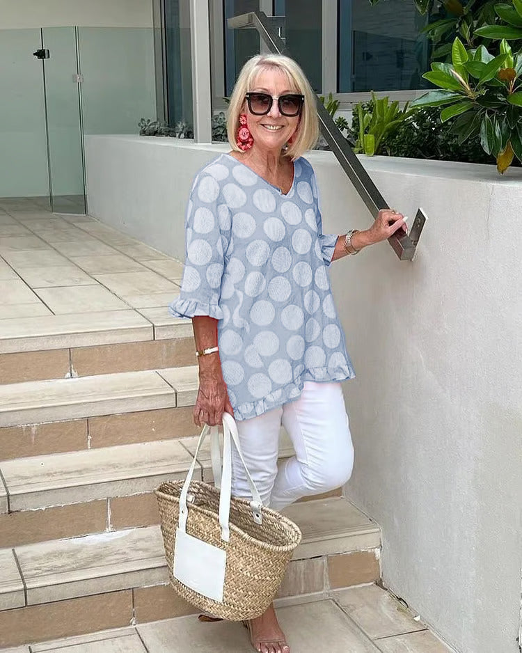 Lave - Elegante Bluse mit V-Ausschnitt