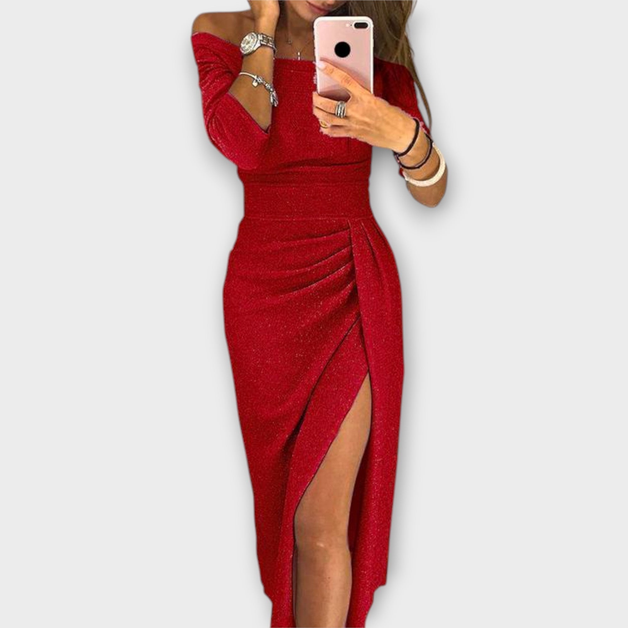 Lena | Elegantes Off-Shoulder Kleid