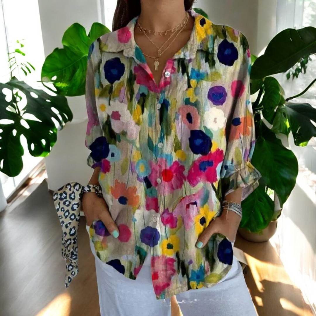 Carla™ | Vintage-Bluse mit Blumenmuster