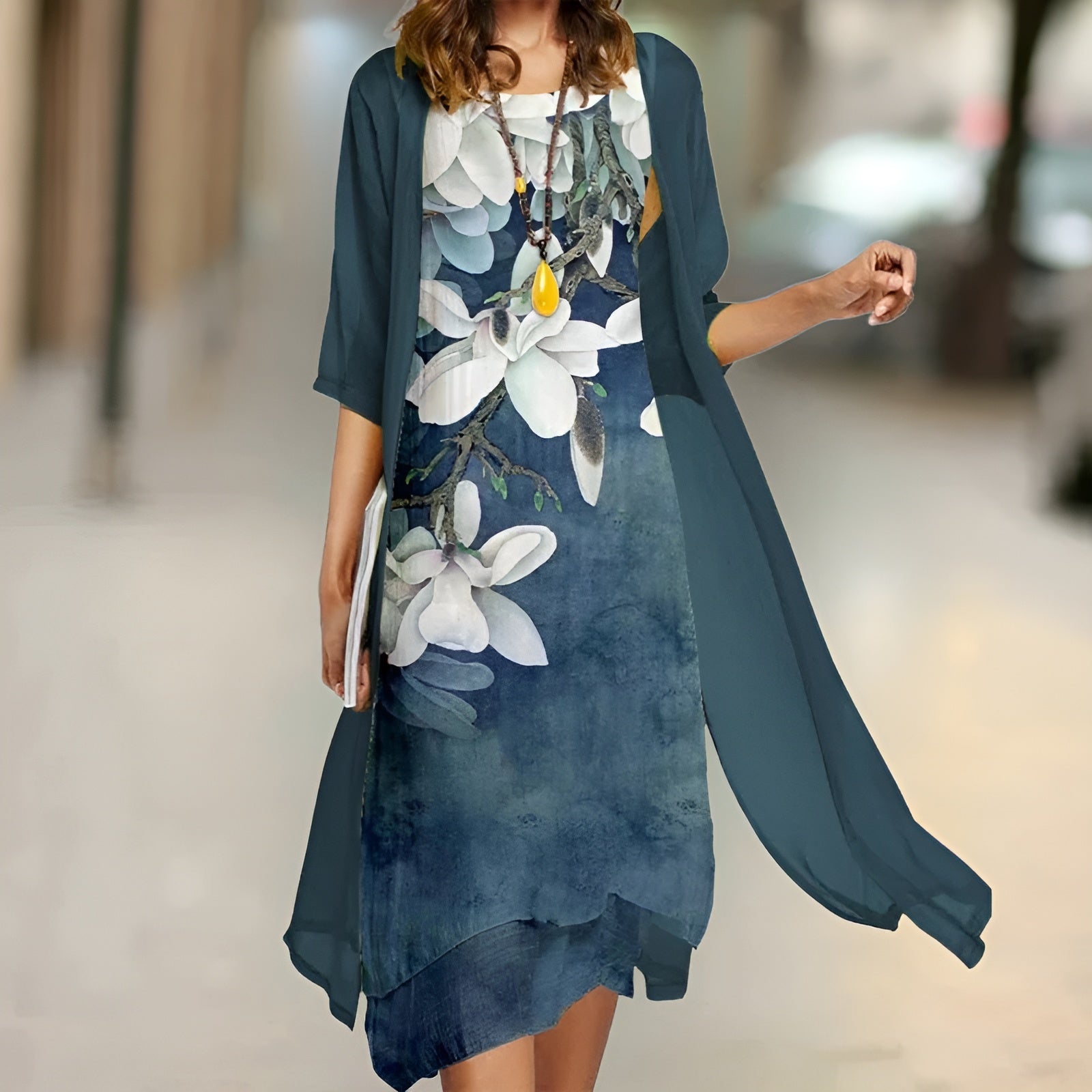 Eivor™ - Kleid mit kostenloser Strickjacke