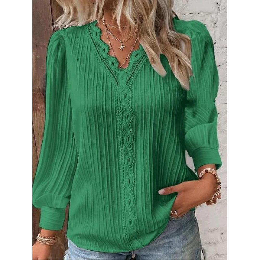 Luna - Elegante Bluse mit Paspeln