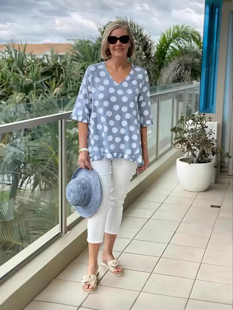 Lave - Elegante Bluse mit V-Ausschnitt
