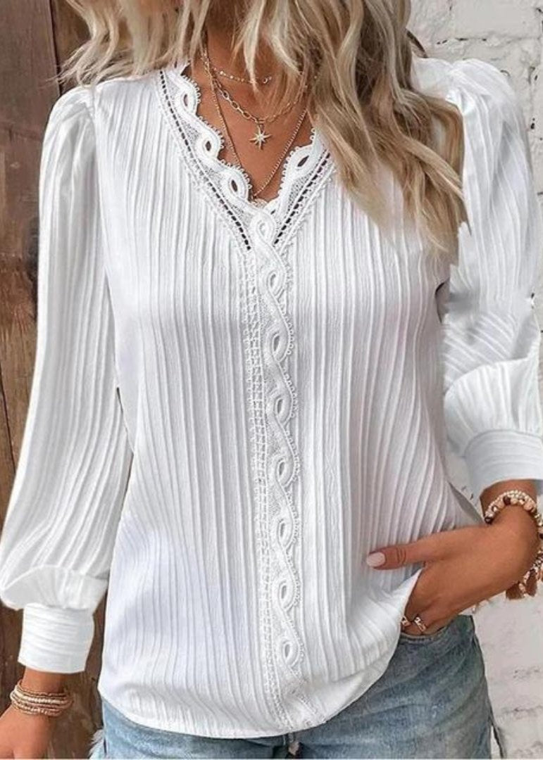 Luna - Elegante Bluse mit Paspeln