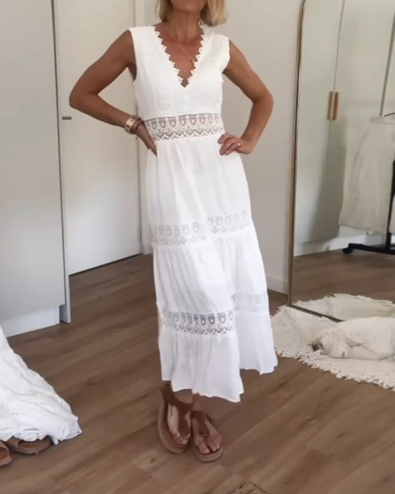 KIM™ | SPITZEN V-AUSSCHNITT KLEID