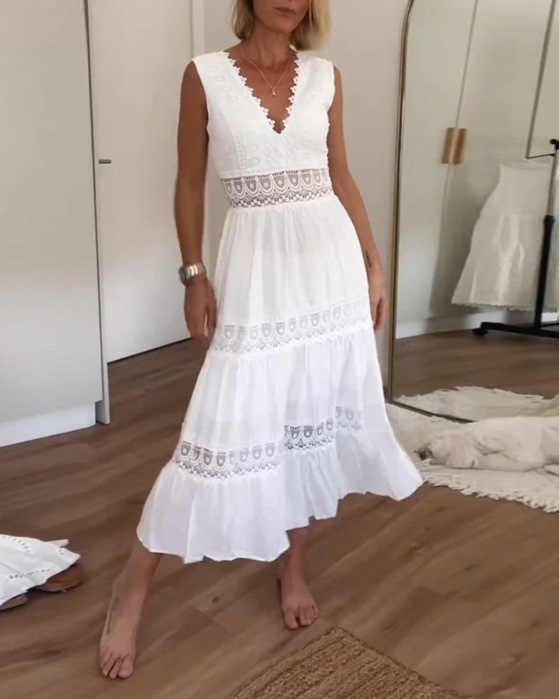 KIM™ | SPITZEN V-AUSSCHNITT KLEID