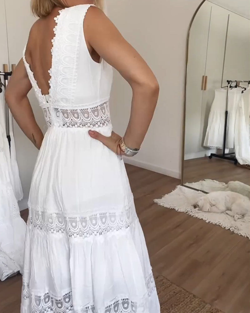 KIM™ | SPITZEN V-AUSSCHNITT KLEID