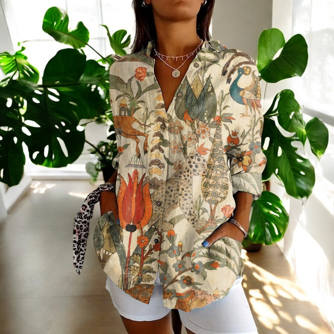 Carla™ | Vintage-Bluse mit Blumenmuster