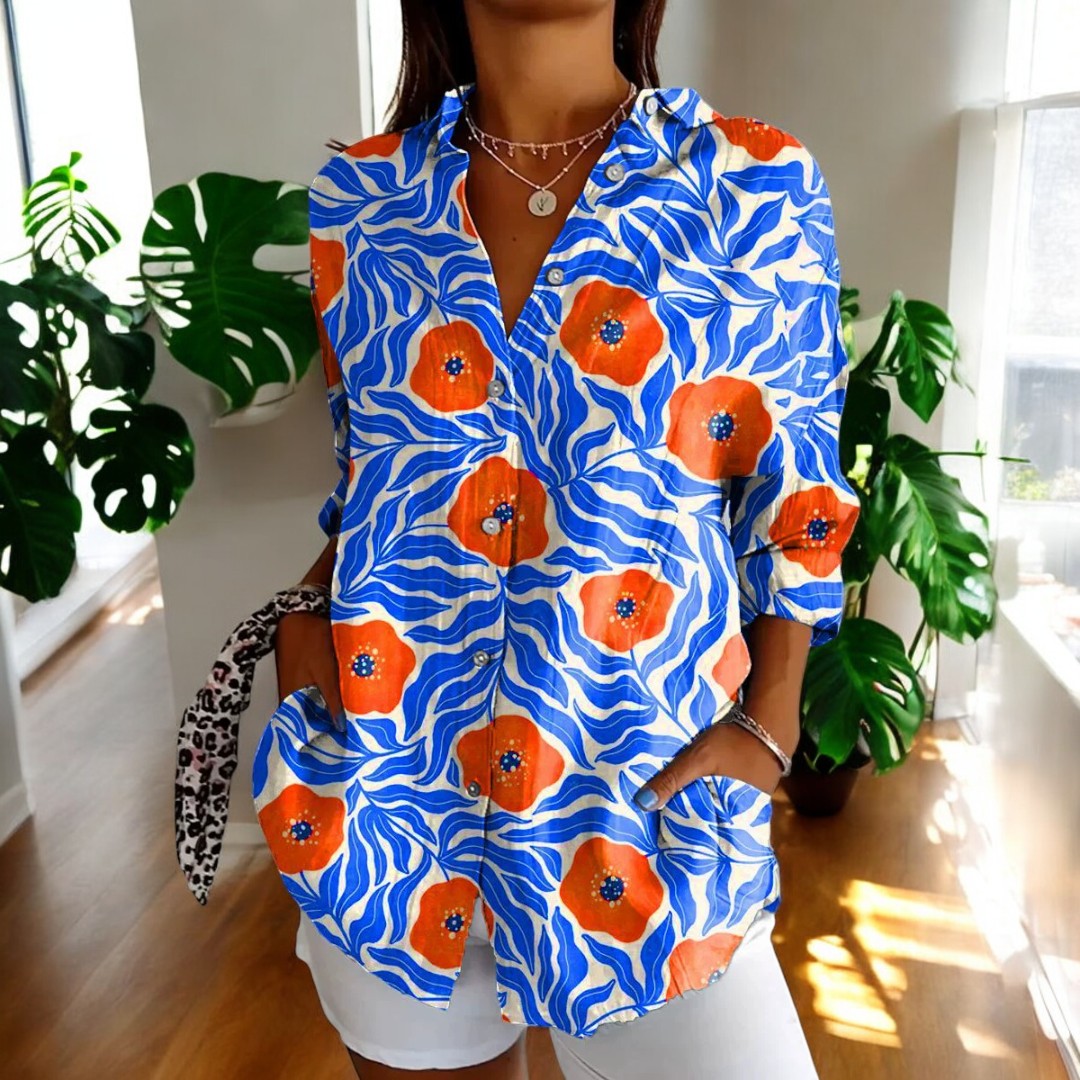 Carla™ | Vintage-Bluse mit Blumenmuster