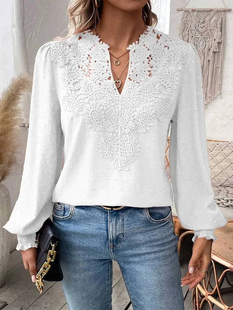 Clémence™ | Elegante Bluse mit V-Ausschnitt
