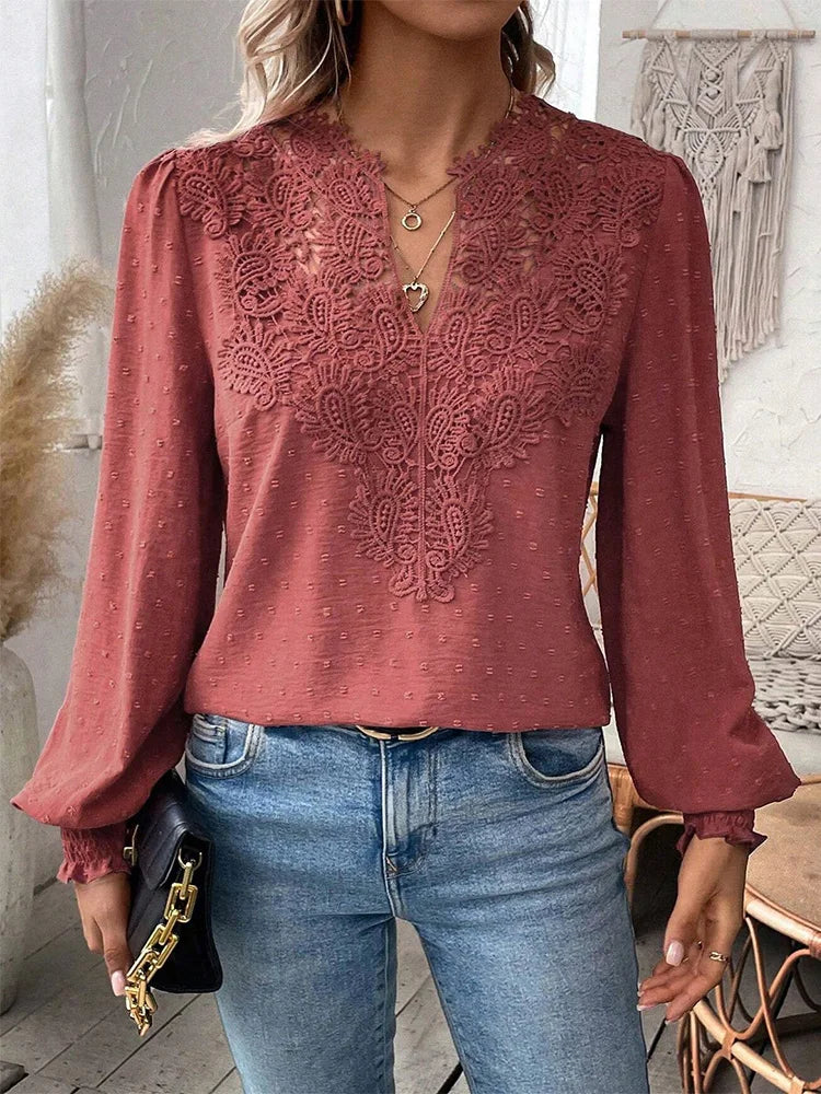 Clémence™ | Elegante Bluse mit V-Ausschnitt