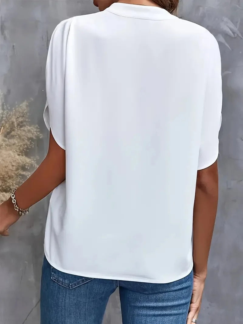 Élodie™ | Fluide Bluse mit V-Ausschnitt