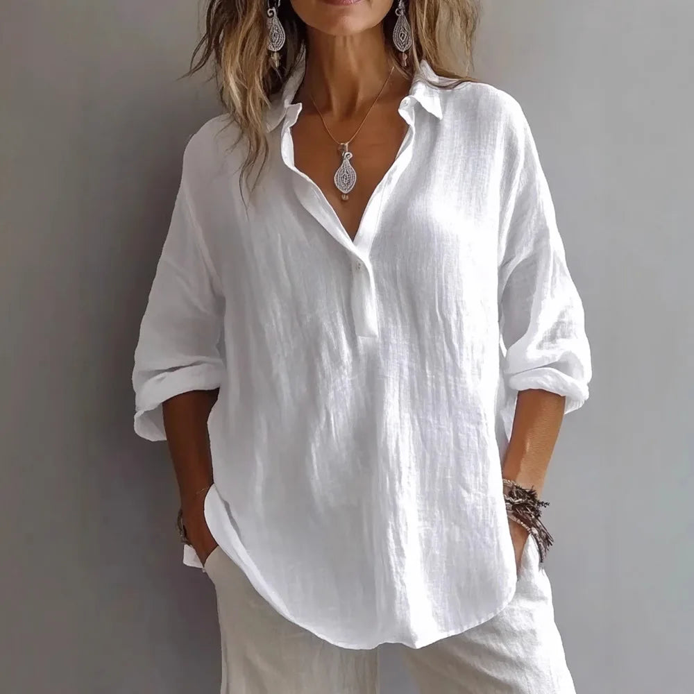 Maxima - Lange Luftige Lockere Bluse