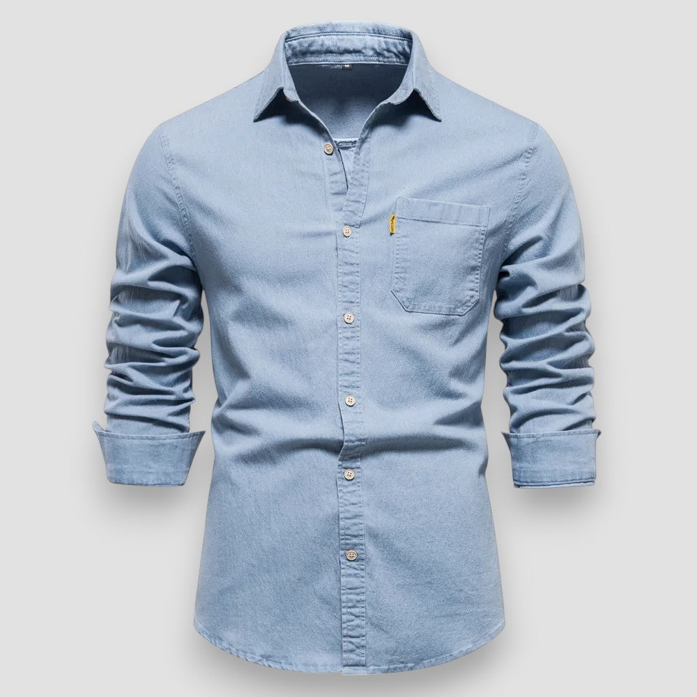 Oskar™ | Slim Fit Baumwoll Denim Hemd