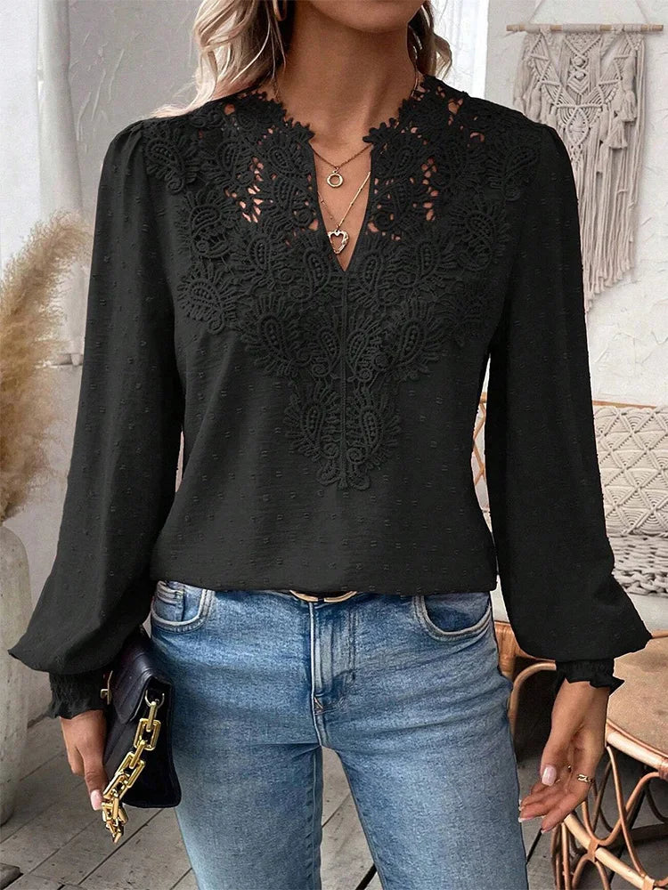 Clémence™ | Elegante Bluse mit V-Ausschnitt