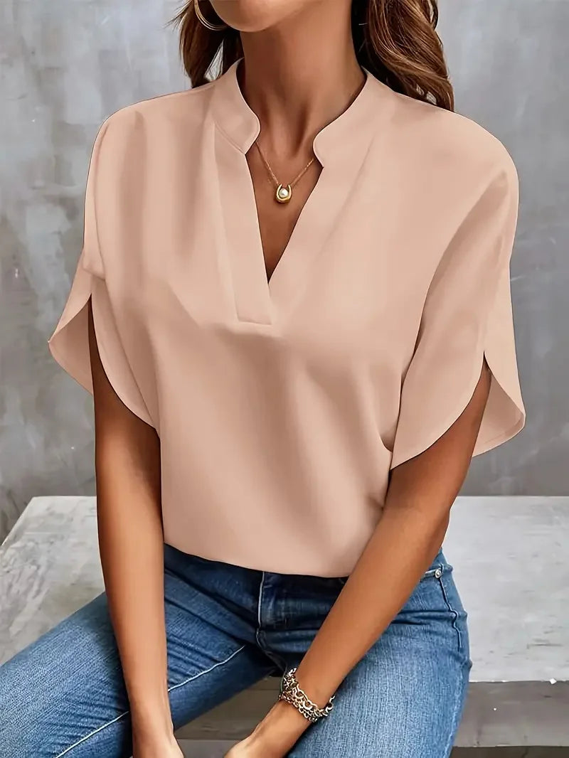 Élodie™ | Fluide Bluse mit V-Ausschnitt