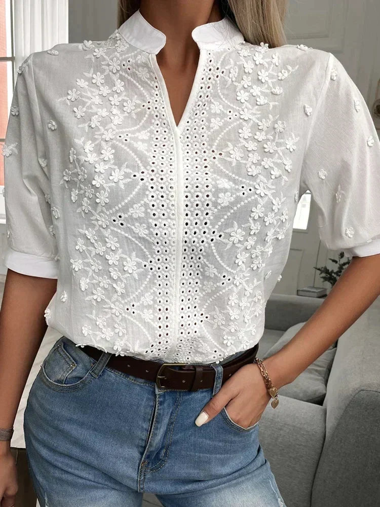 Sophie - Luxuriöse bestickte Bluse