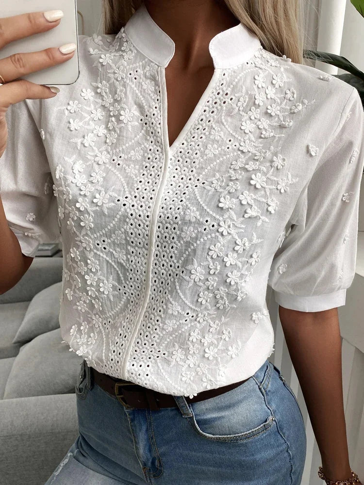 Sophie - Luxuriöse bestickte Bluse