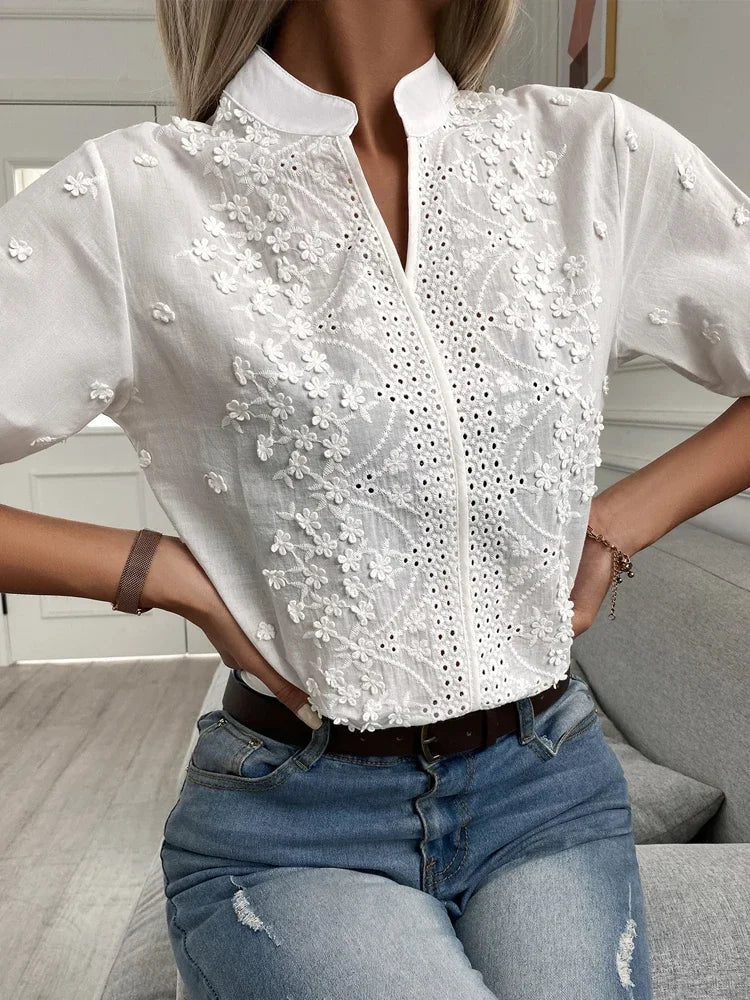 Sophie - Luxuriöse bestickte Bluse