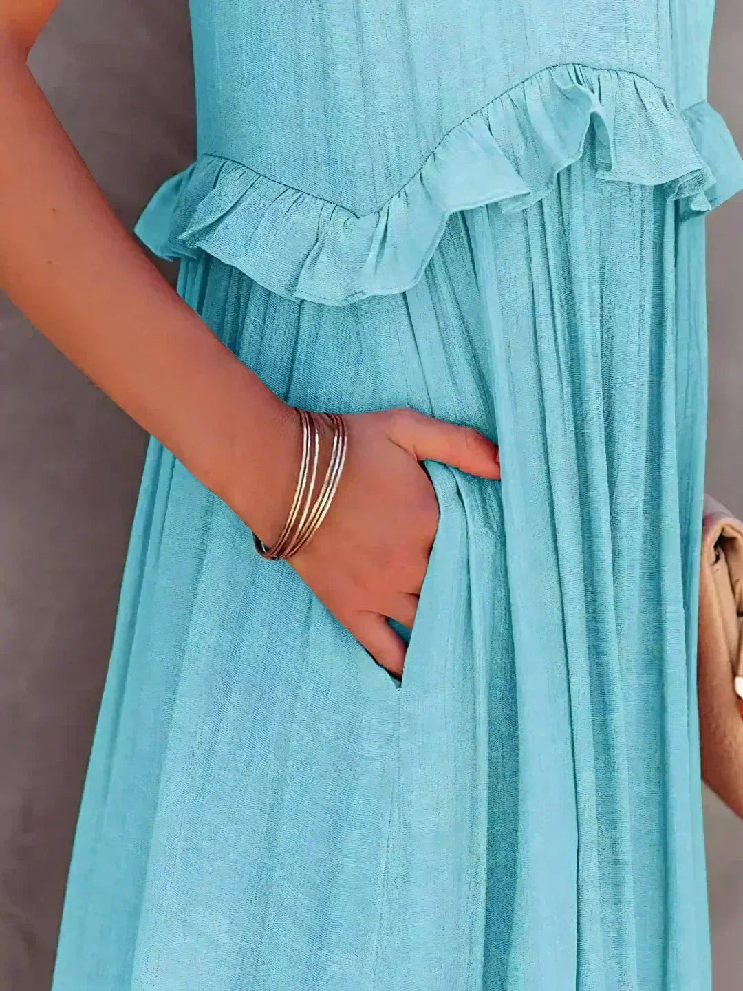 SARAH™ | HALTER RUFFLE MAXI KLEID