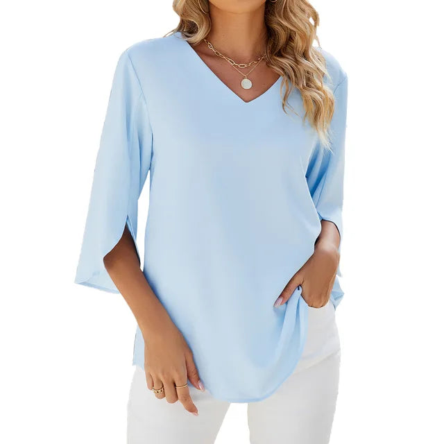 Helene - Bluse mit V-Ausschnitt