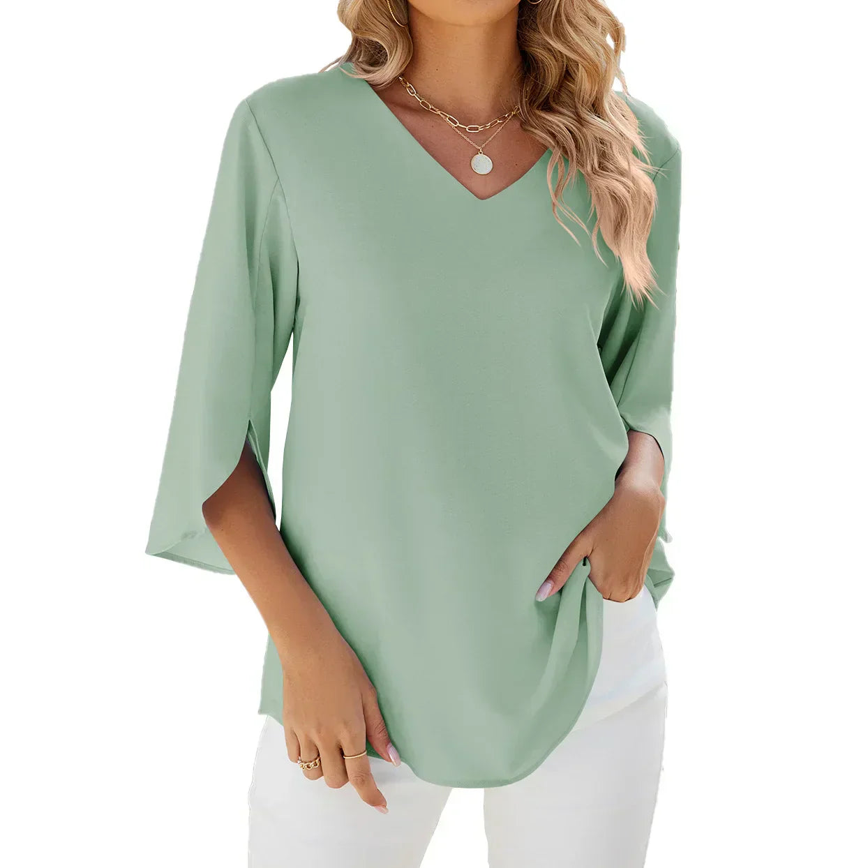 Helene - Bluse mit V-Ausschnitt