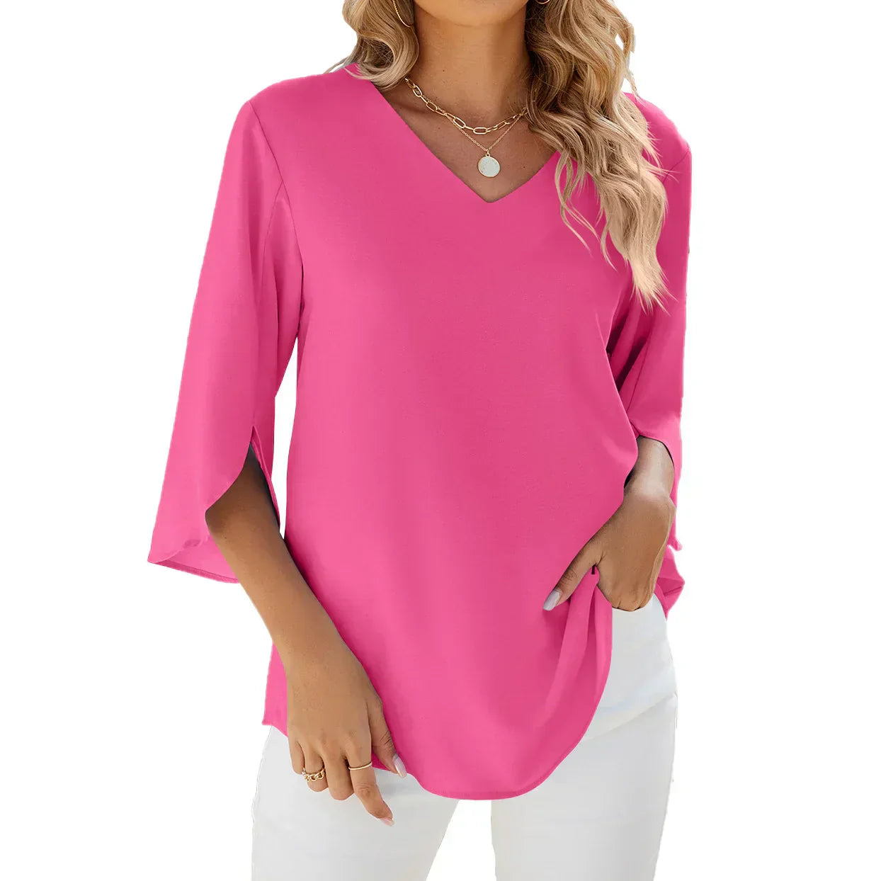 Helene - Bluse mit V-Ausschnitt