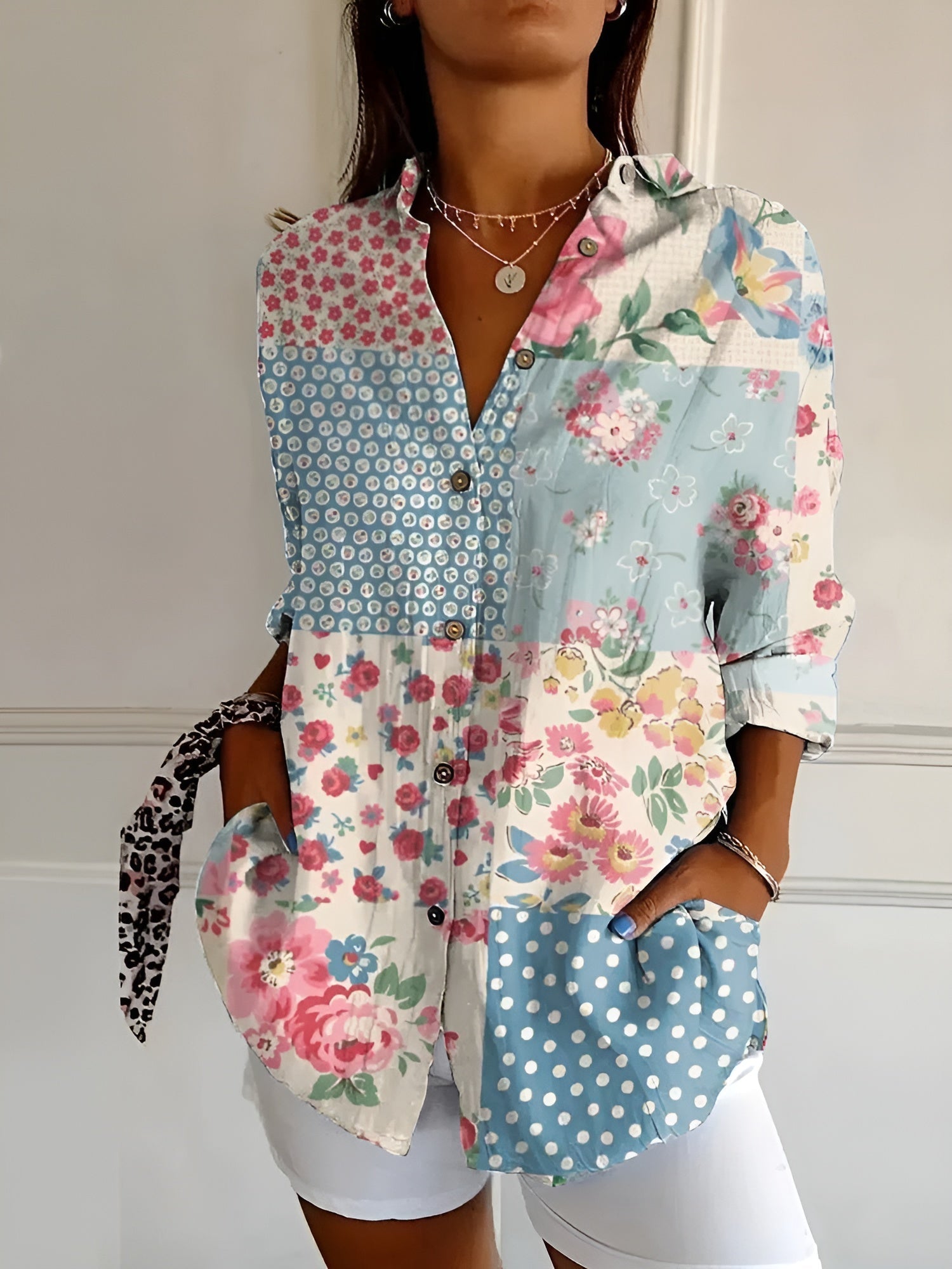 Roxane™ | Leichtes Baumwollbluse mit floralem Muster