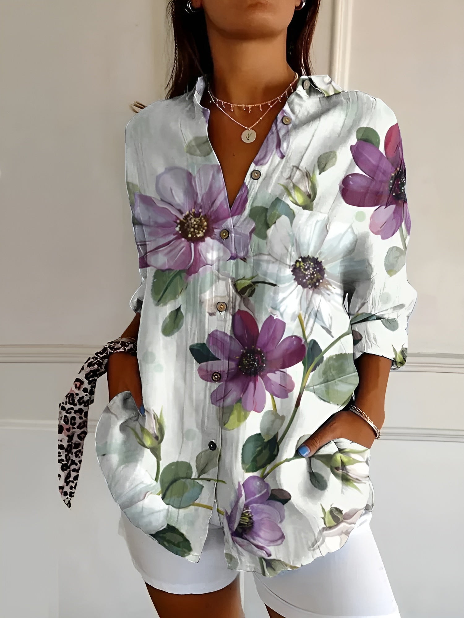 Roxane™ | Leichtes Baumwollbluse mit floralem Muster