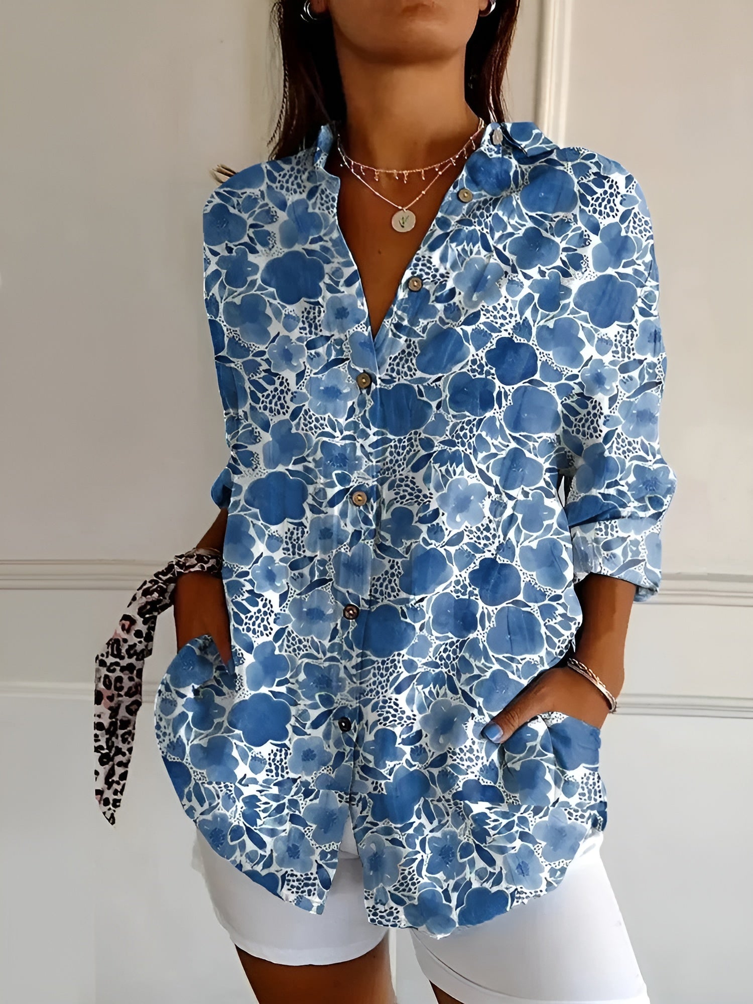 Roxane™ | Leichtes Baumwollbluse mit floralem Muster