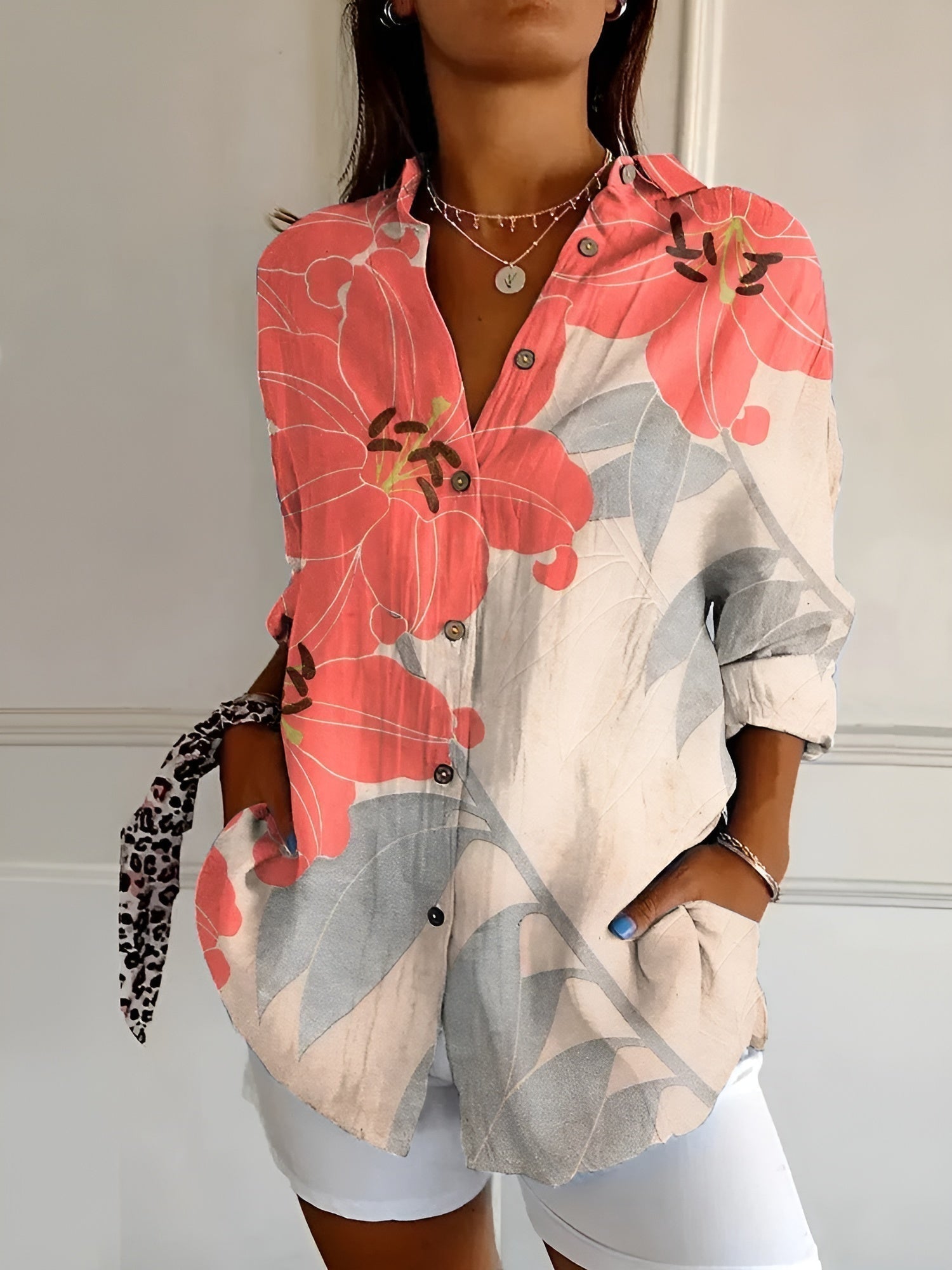 Roxane™ | Leichtes Baumwollbluse mit floralem Muster