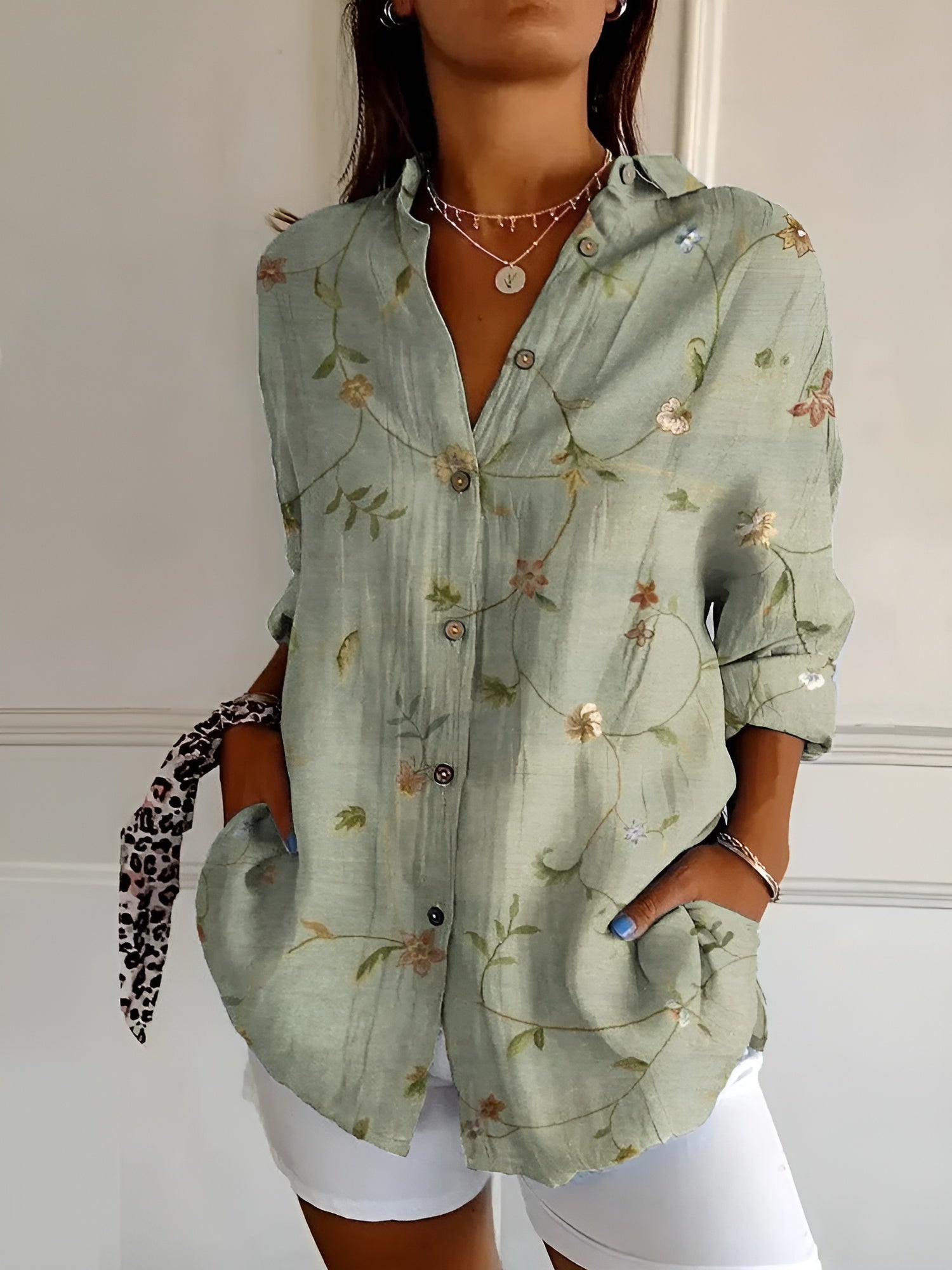 Roxane™ | Leichtes Baumwollbluse mit floralem Muster
