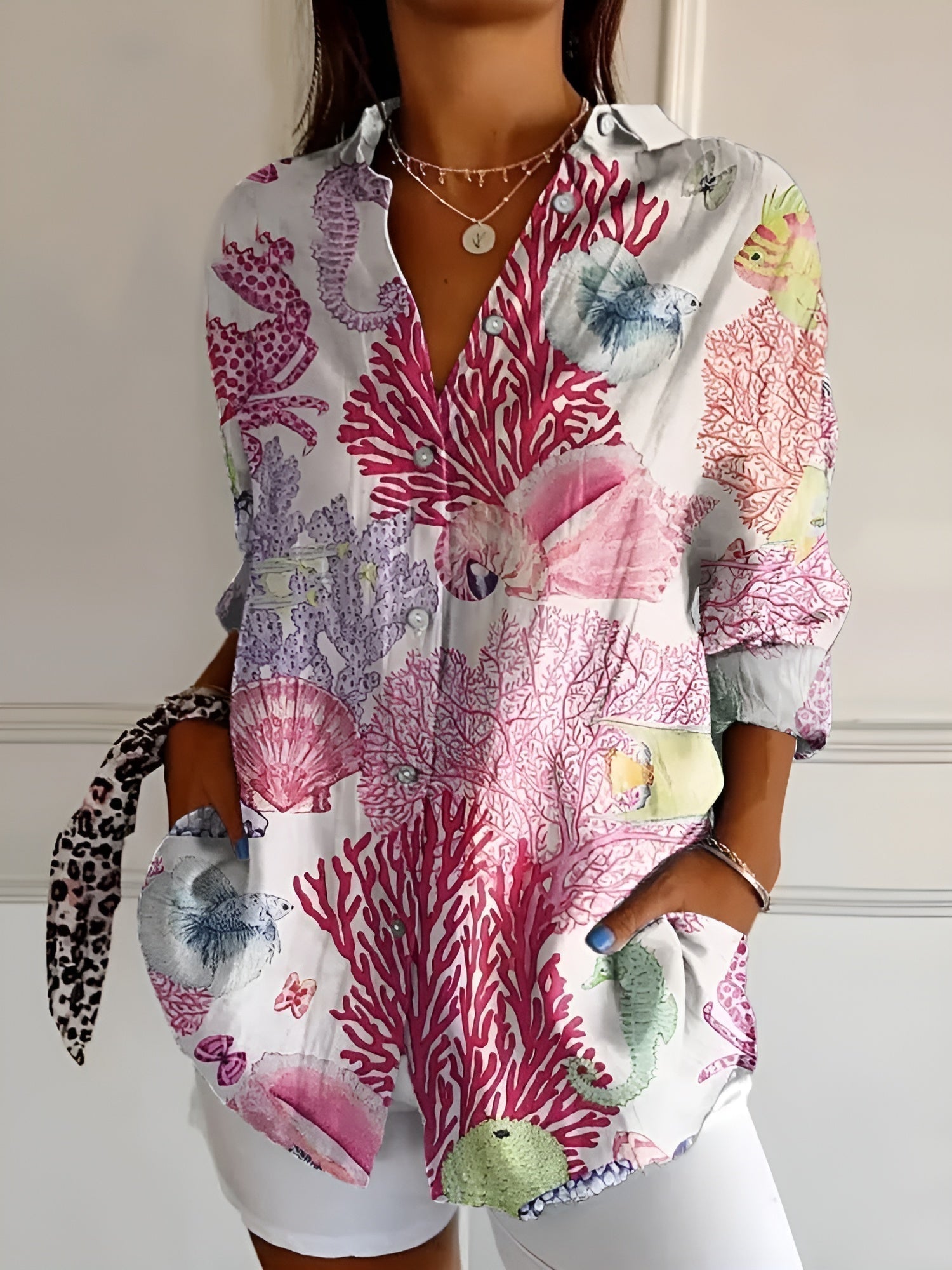 Roxane™ | Leichtes Baumwollbluse mit floralem Muster